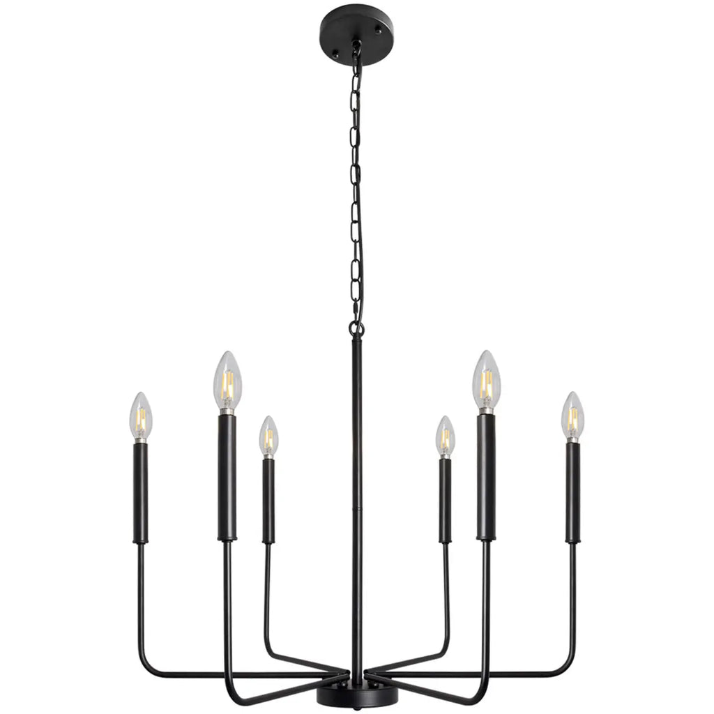 Industrial Black Chandeliers at Home with Adaptable Height