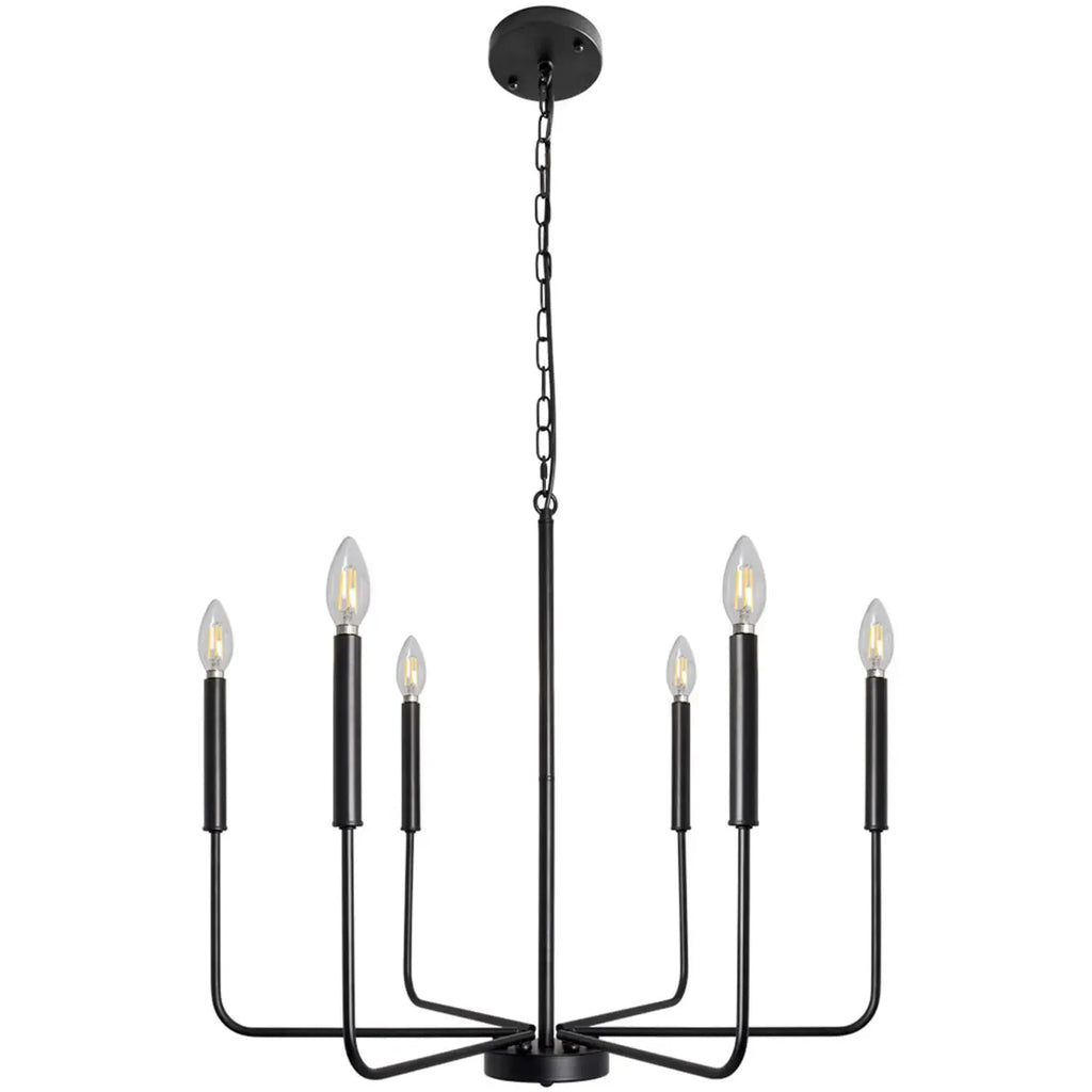 Industrial Black Chandeliers at Home with Adaptable Height