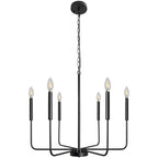 Industrial Black Chandeliers at Home with Adaptable Height