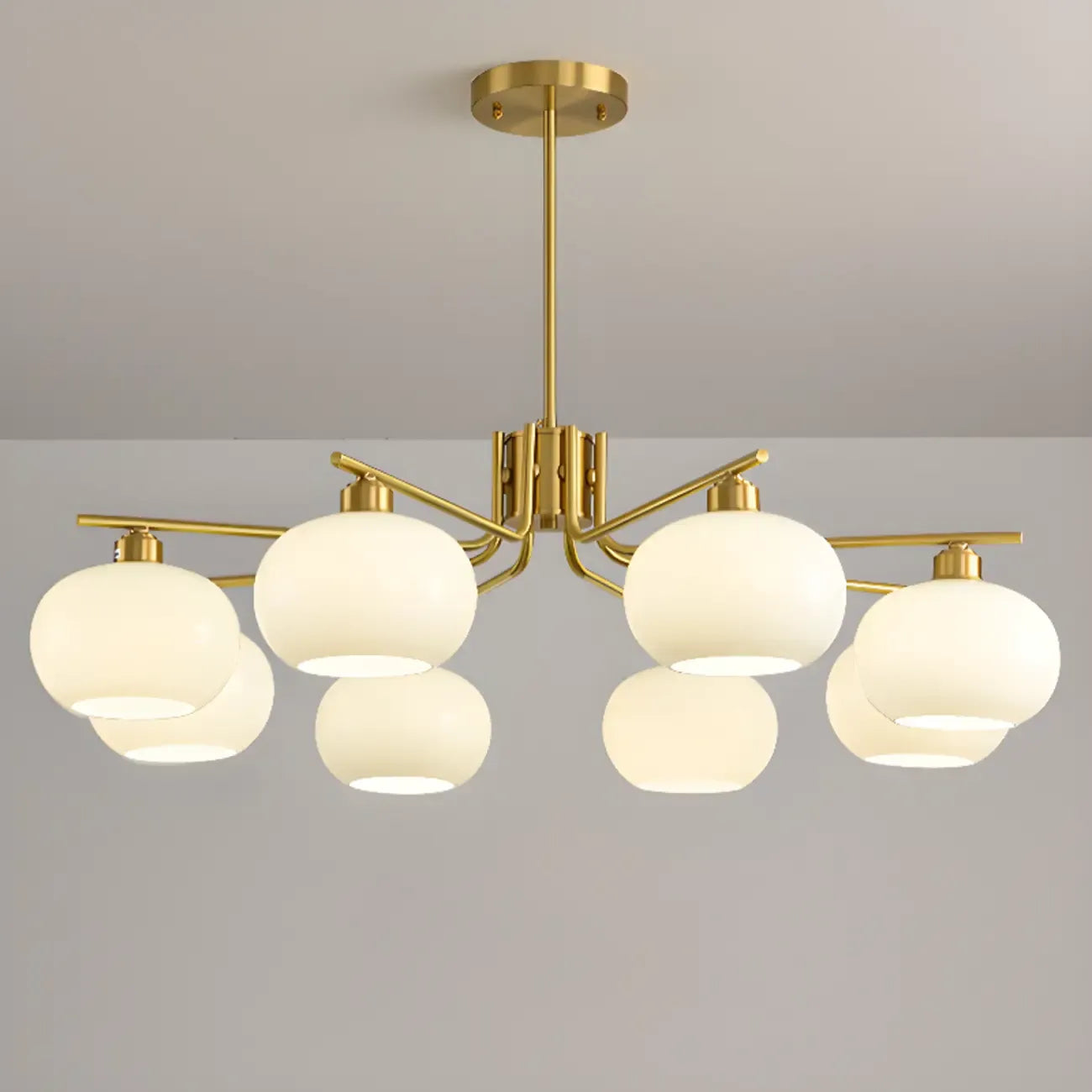Modern Glass Globe Chandelier Adjustable Hanging Length