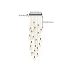 Customizable Gold Ring LED Cluster Pendant Light for Staircase