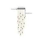 Customizable Gold Ring LED Cluster Pendant Light for Staircase