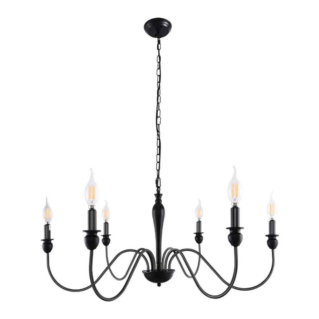 Industrial Black Chandeliers at Home with Adaptable Height
