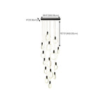 Customizable Gold Ring LED Cluster Pendant Light for Staircase