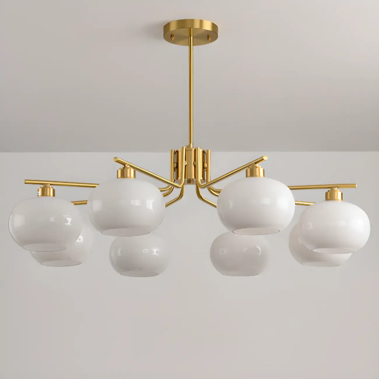 Modern Glass Globe Chandelier Adjustable Hanging Length
