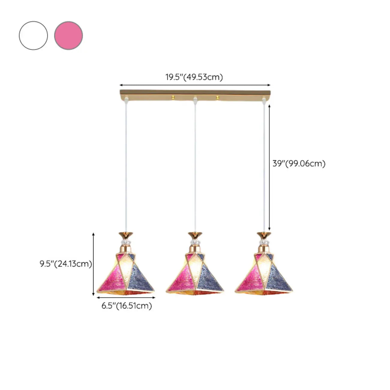 3 Lights Tapered Shape Plastic Modern Adjustable Height Light