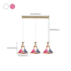 3 Lights Tapered Shape Plastic Modern Adjustable Height Light