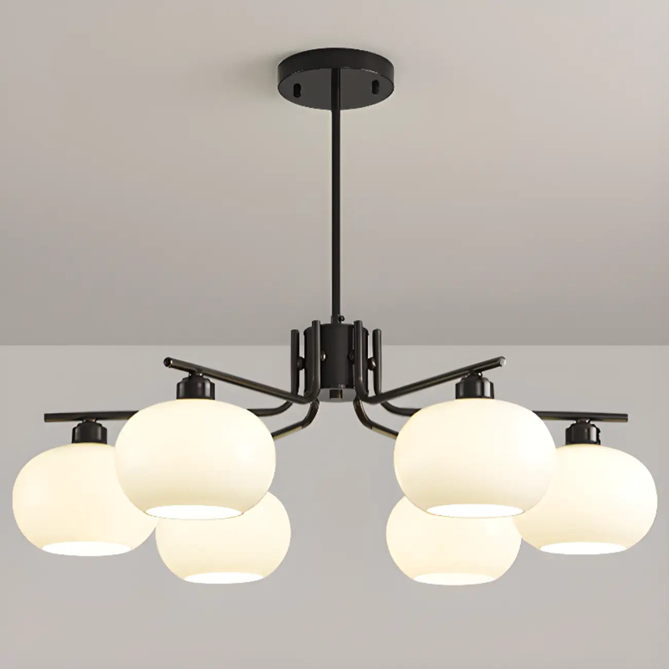 Modern Glass Globe Chandelier Adjustable Hanging Length