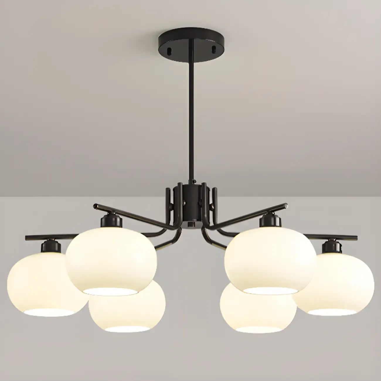 Modern Glass Globe Chandelier Adjustable Hanging Length