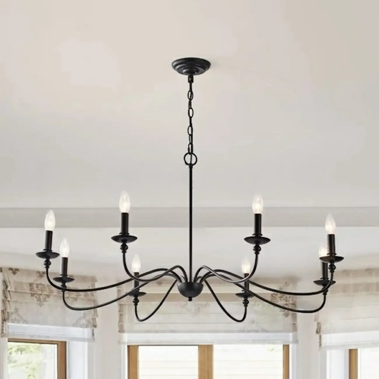 8-Light Vintage Elegant Candle Chandelier for Living Room