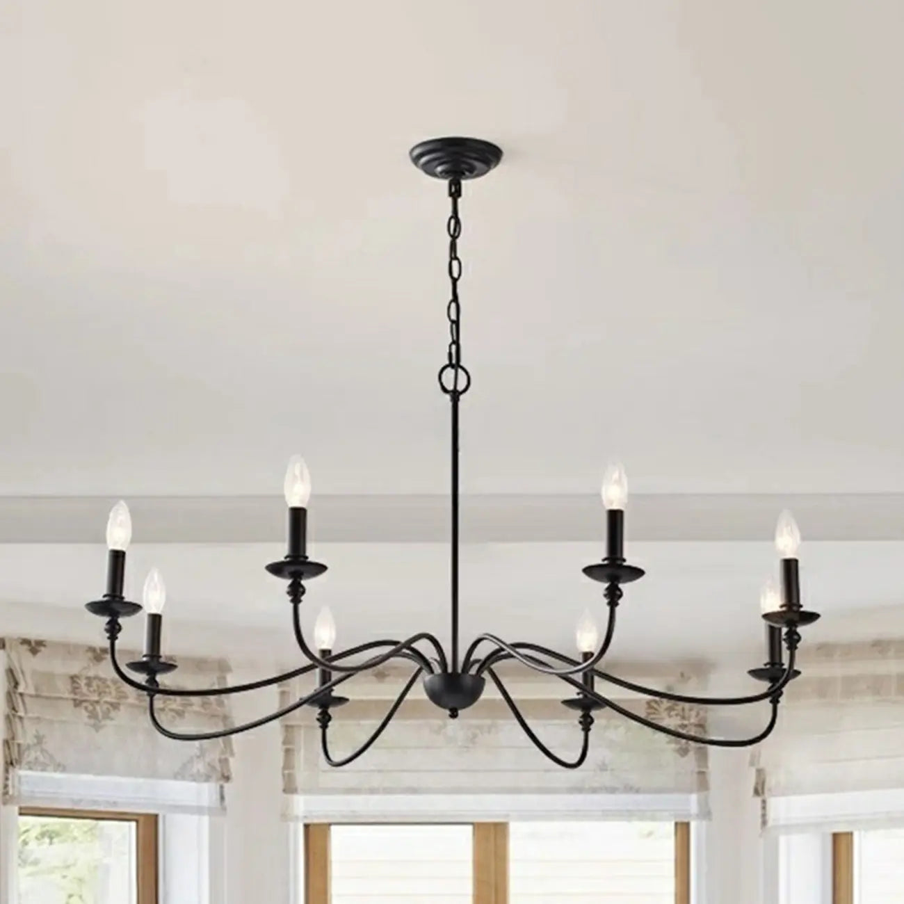 8-Light Vintage Elegant Candle Chandelier for Living Room