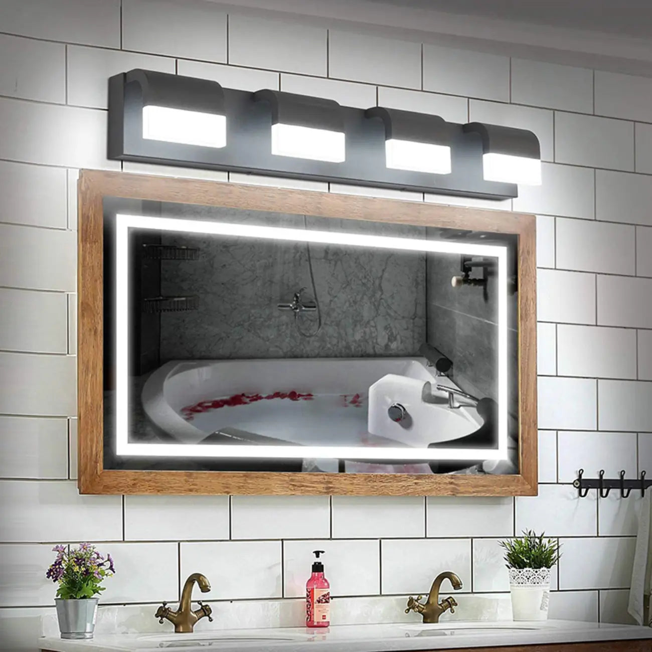 Bathroom Vanity Wall Lights Over Mirror with Lampshade