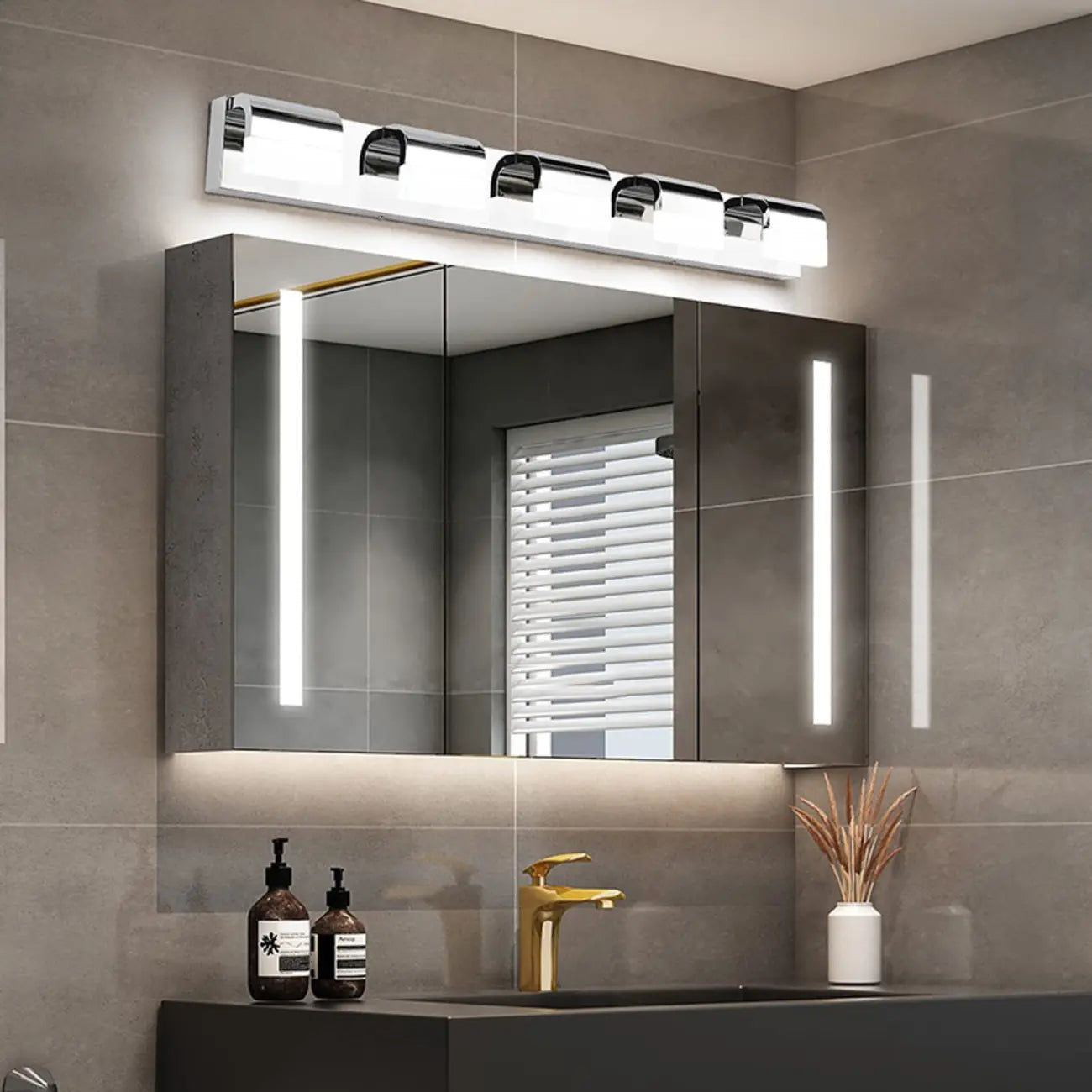 Bathroom Vanity Wall Lights Over Mirror with Lampshade