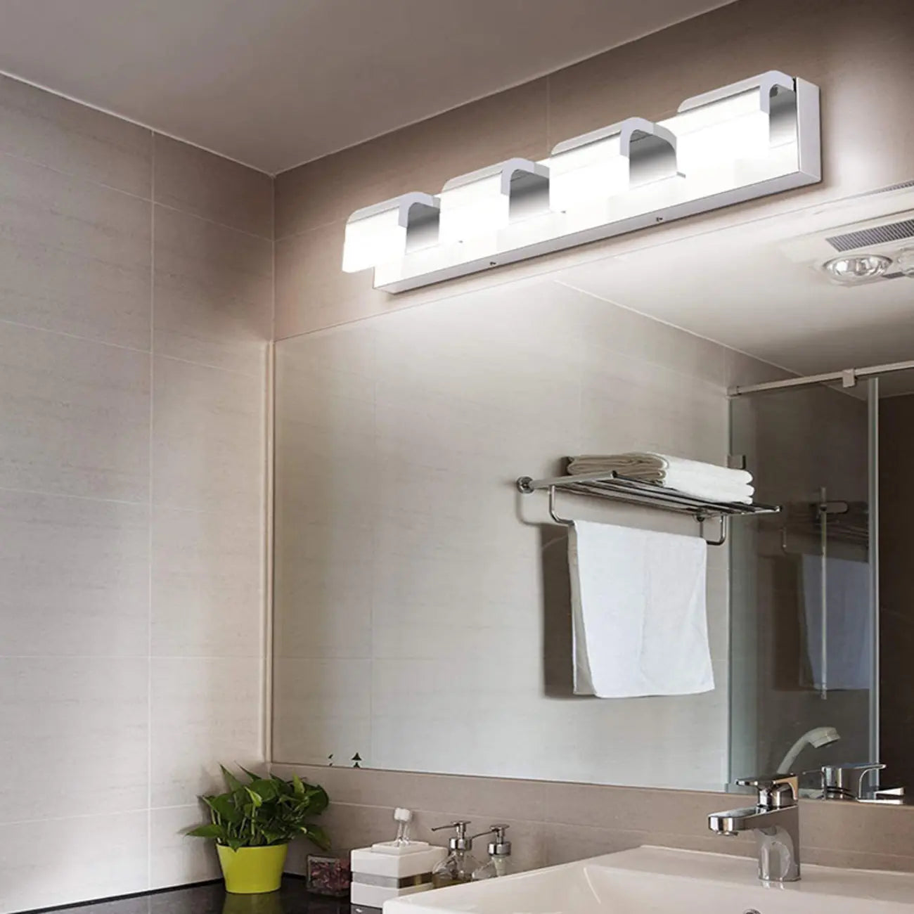 Bathroom Vanity Wall Lights Over Mirror with Lampshade
