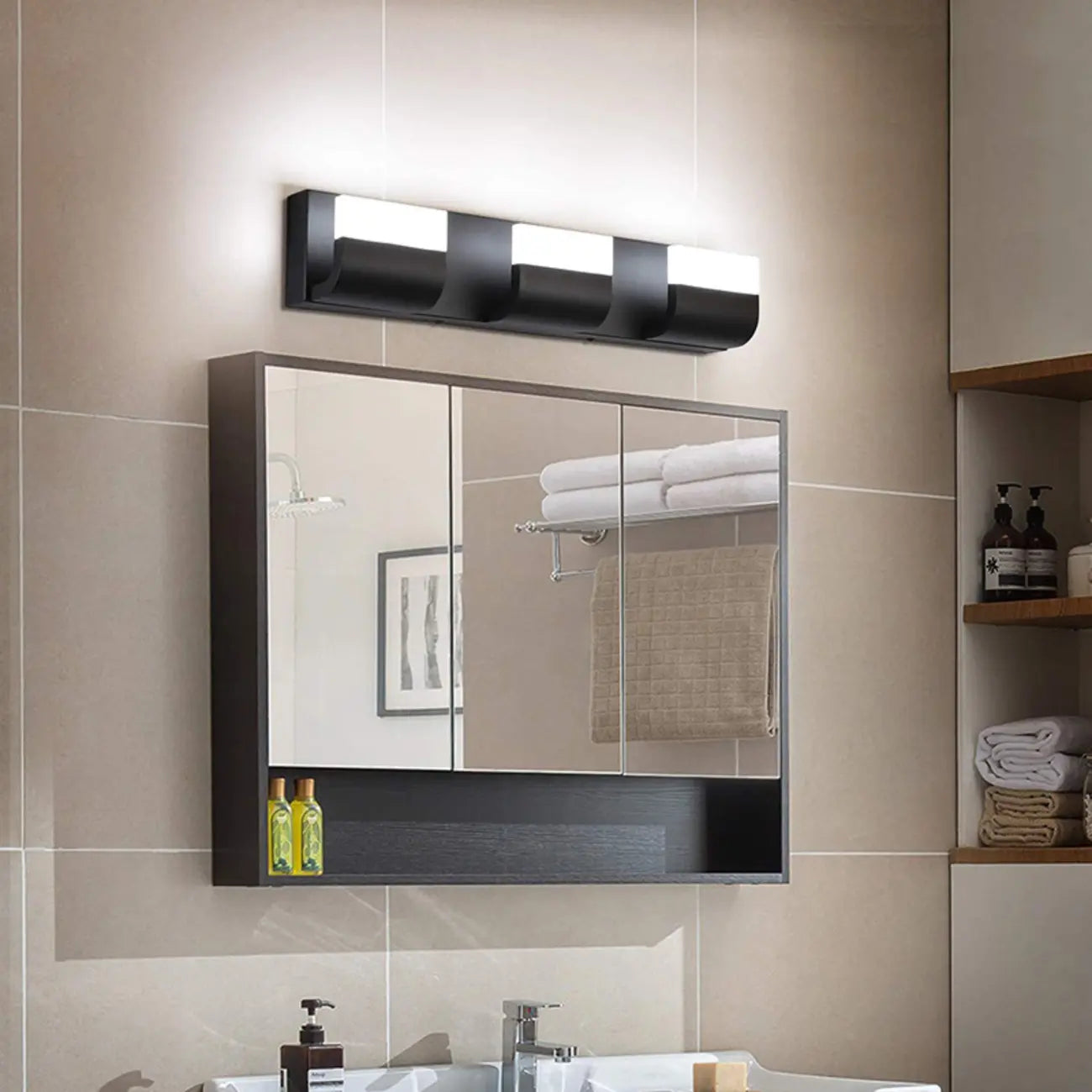 Bathroom Vanity Wall Lights Over Mirror with Lampshade