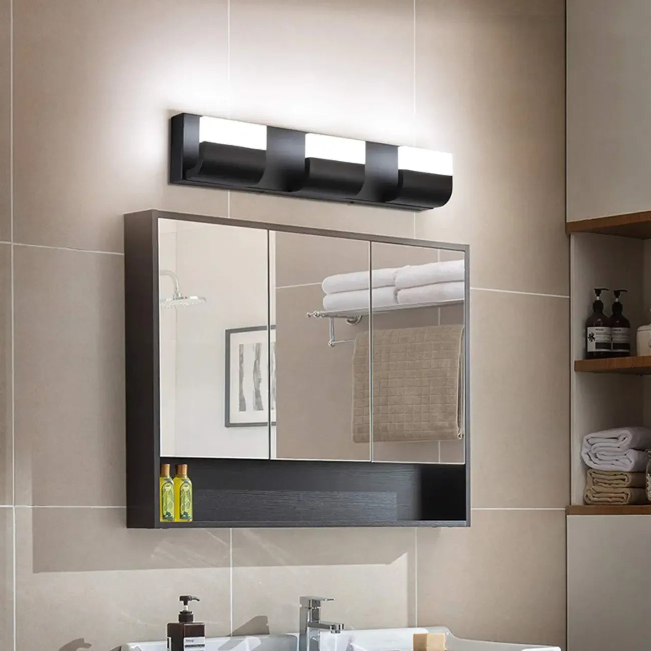 Bathroom Vanity Wall Lights Over Mirror with Lampshade