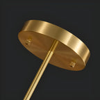 Brass Geometric Island Pendant Light with Glass Floral Shape
