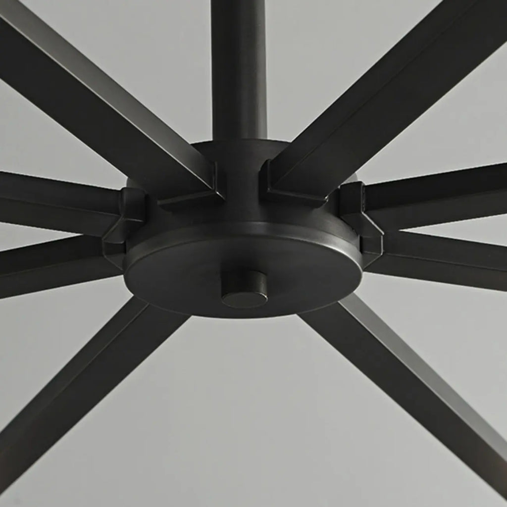 Geometric Adjustable Black Metal Clear Glass Chandelier