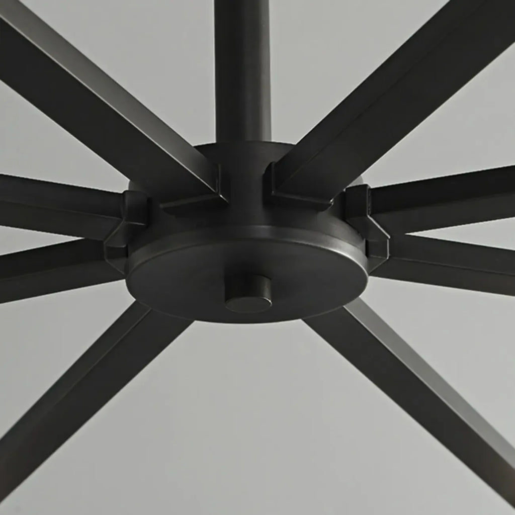 Geometric Adjustable Black Metal Clear Glass Chandelier