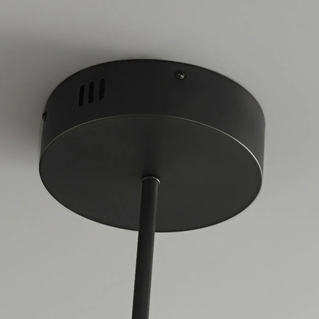 Geometric Adjustable Black Metal Clear Glass Chandelier