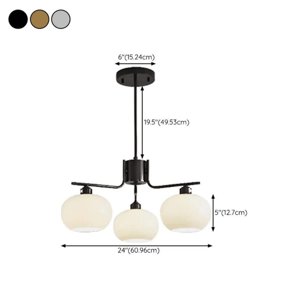 Modern Glass Globe Chandelier Adjustable Hanging Length