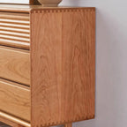 63 L Horizontal Wooden Brown Triple Dresser with 9 Drawers