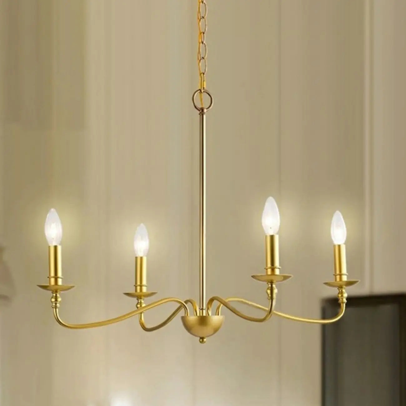 8-Light Vintage Elegant Candle Chandelier for Living Room