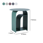 Industrial Narrow White Metal Bedside Table with Round Top