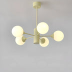 8-Light Modern Glass Globe Chandelier with Adjustable Design