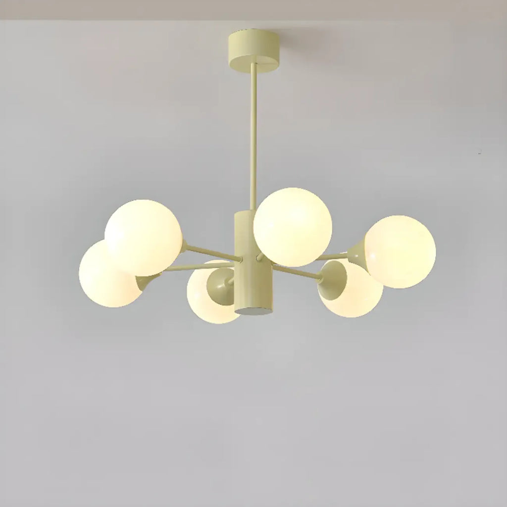 8-Light Modern Glass Globe Chandelier with Adjustable Design