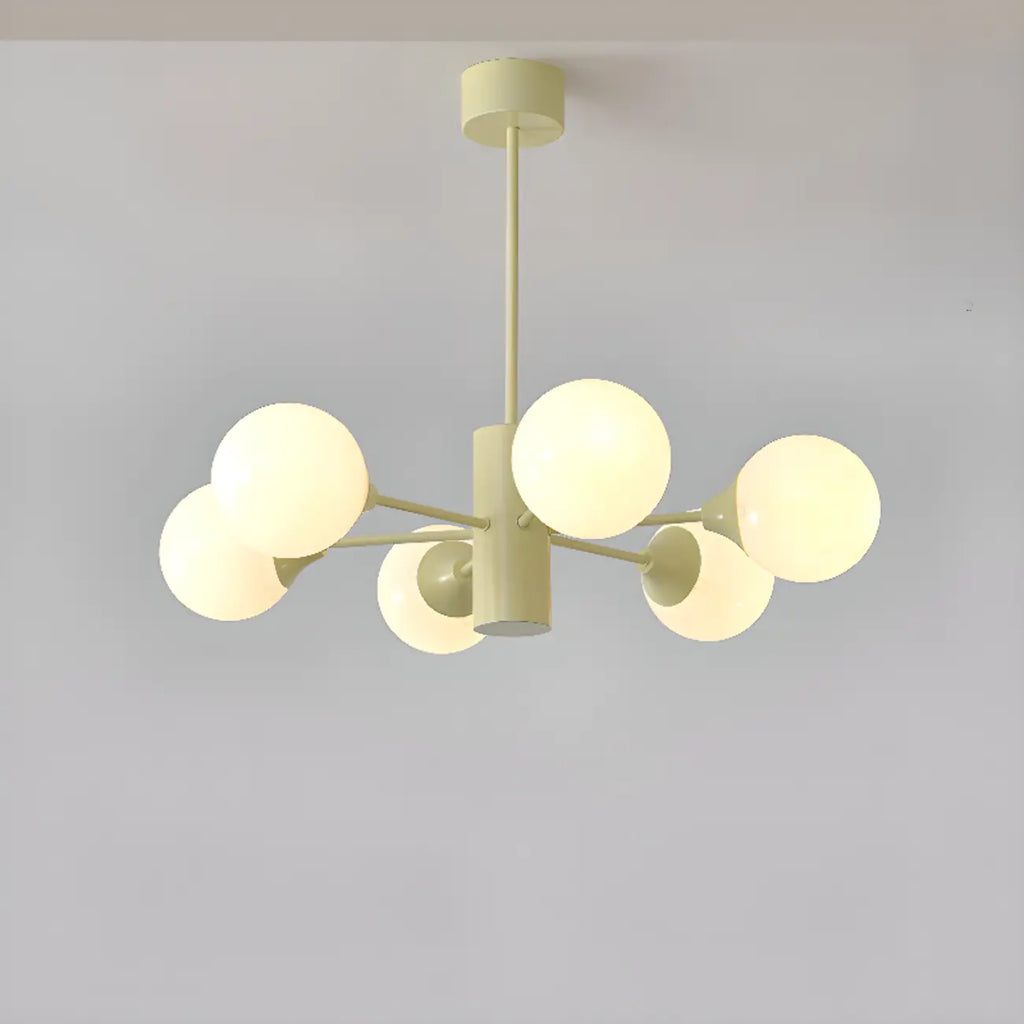 8-Light Modern Glass Globe Chandelier with Adjustable Design
