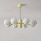8-Light Modern Glass Globe Chandelier with Adjustable Design