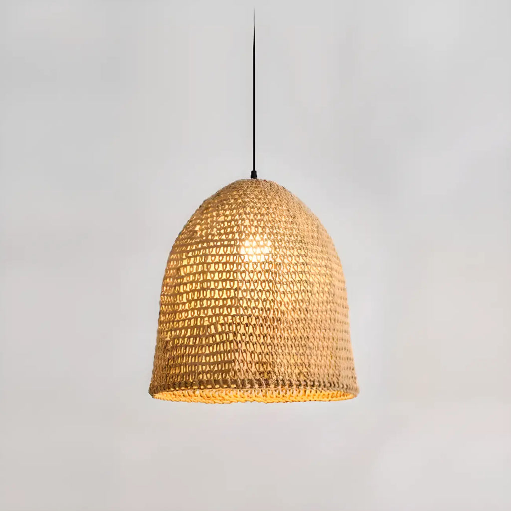 Country Style Rattan Cage Shaped Pendant Light for Living Room