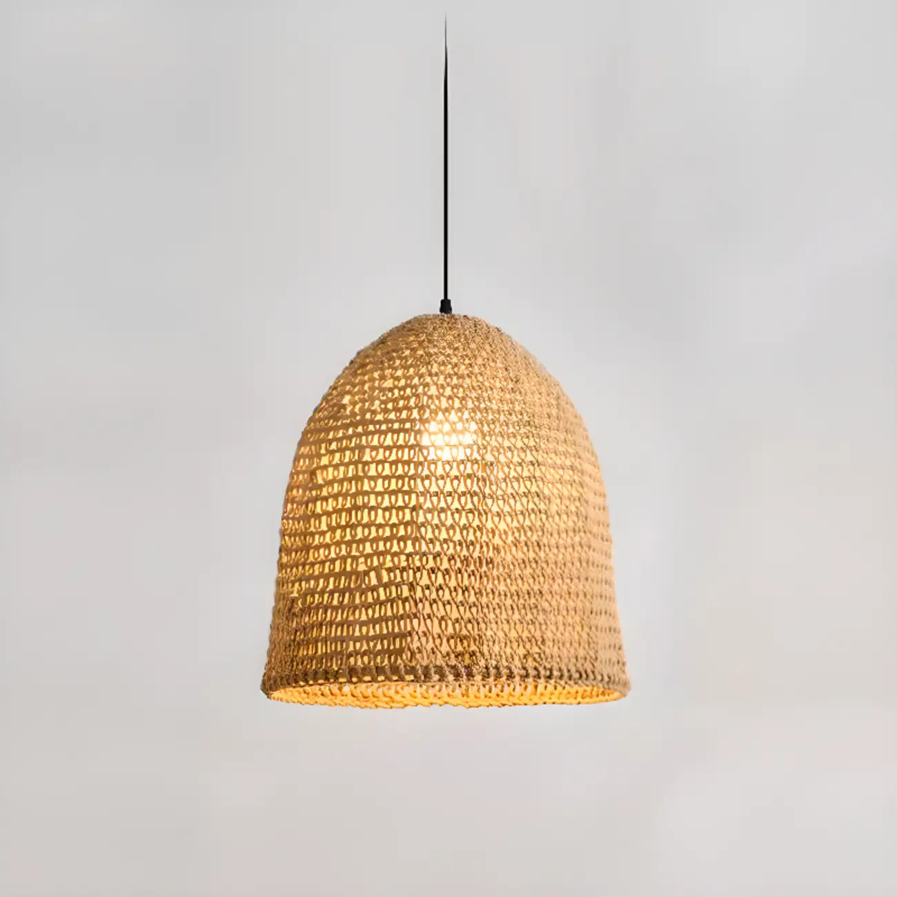 Country Style Rattan Cage Shaped Pendant Light for Living Room