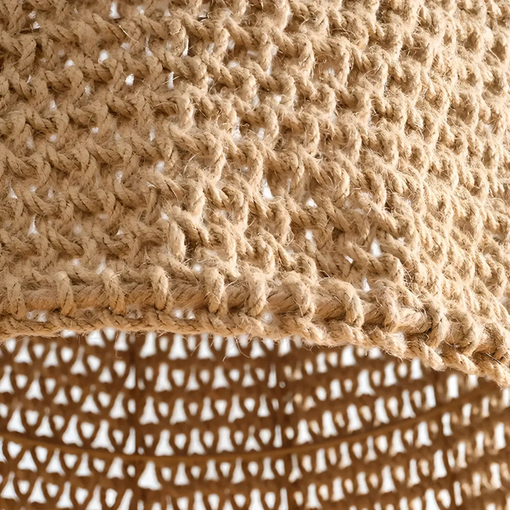 Country Style Rattan Cage Shaped Pendant Light for Living Room