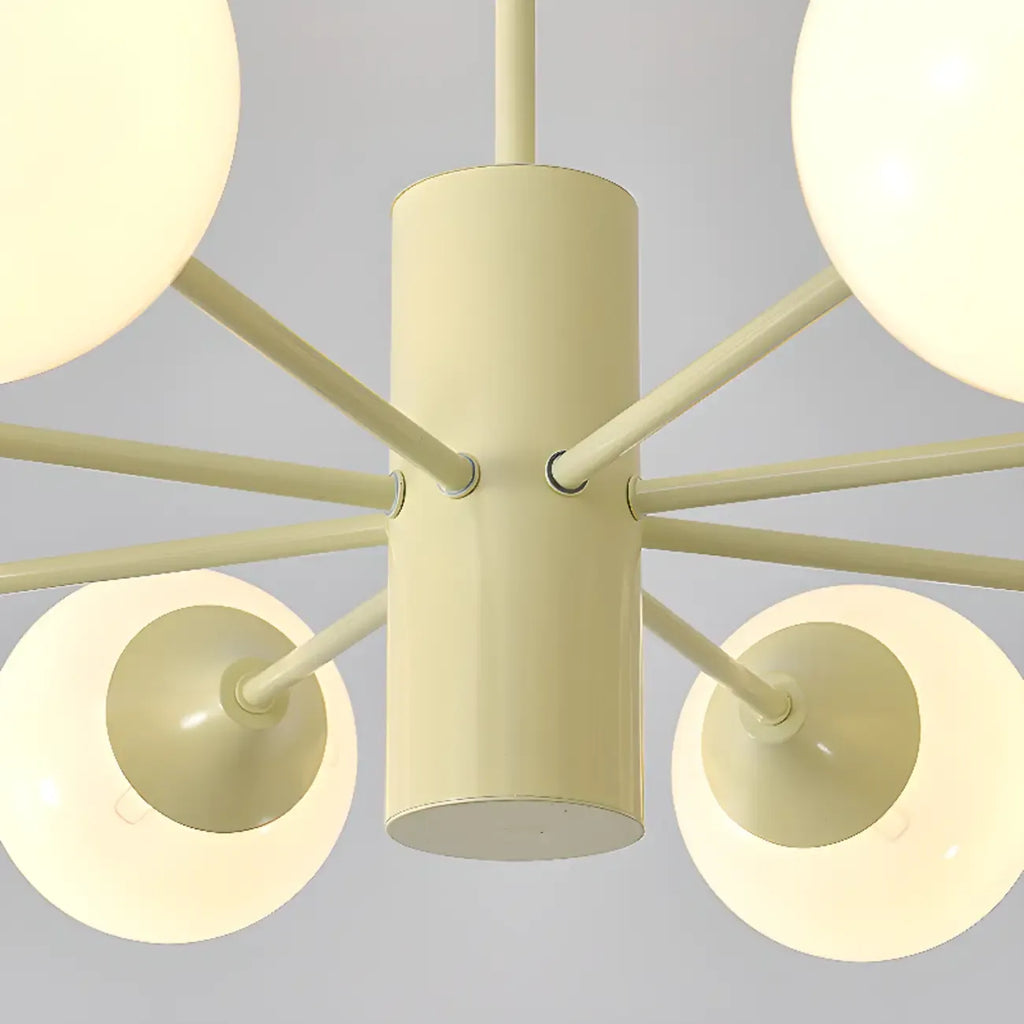 8-Light Modern Glass Globe Chandelier with Adjustable Design