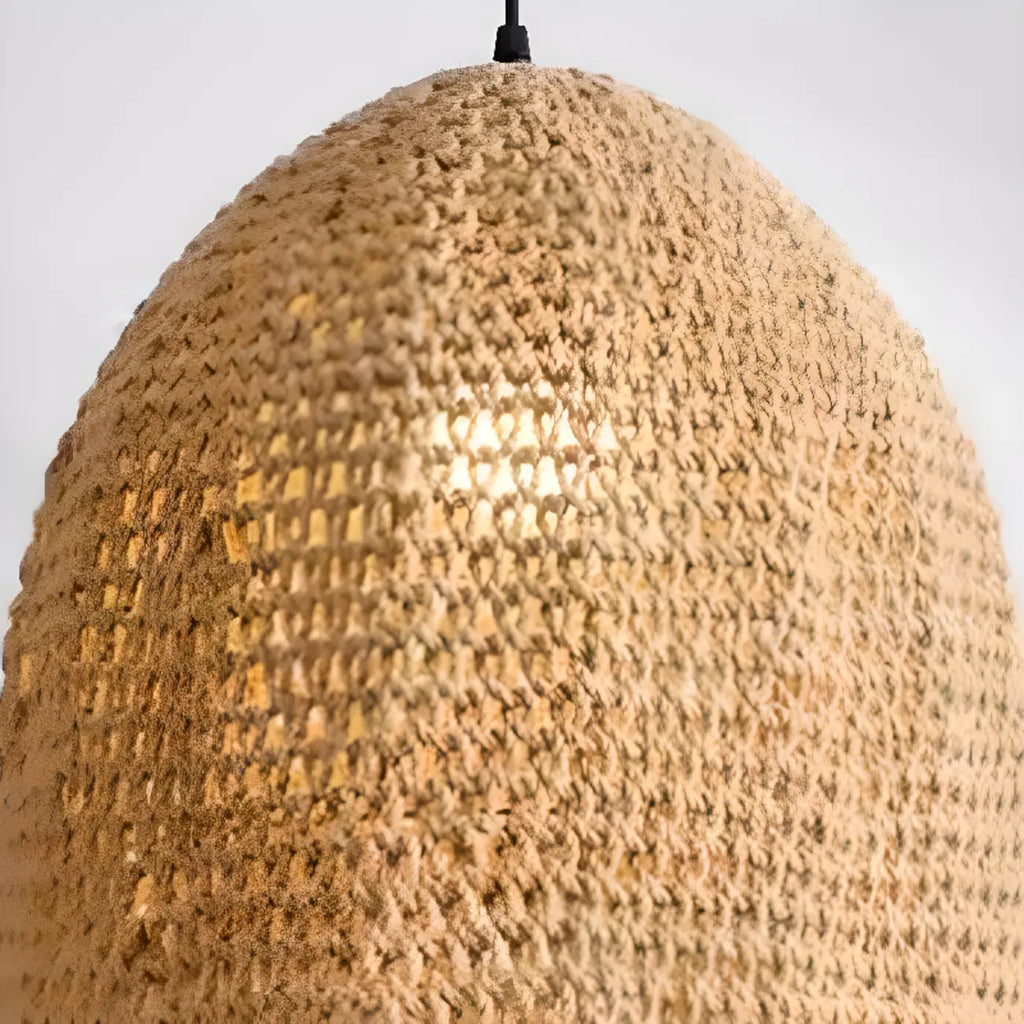 Country Style Rattan Cage Shaped Pendant Light for Living Room