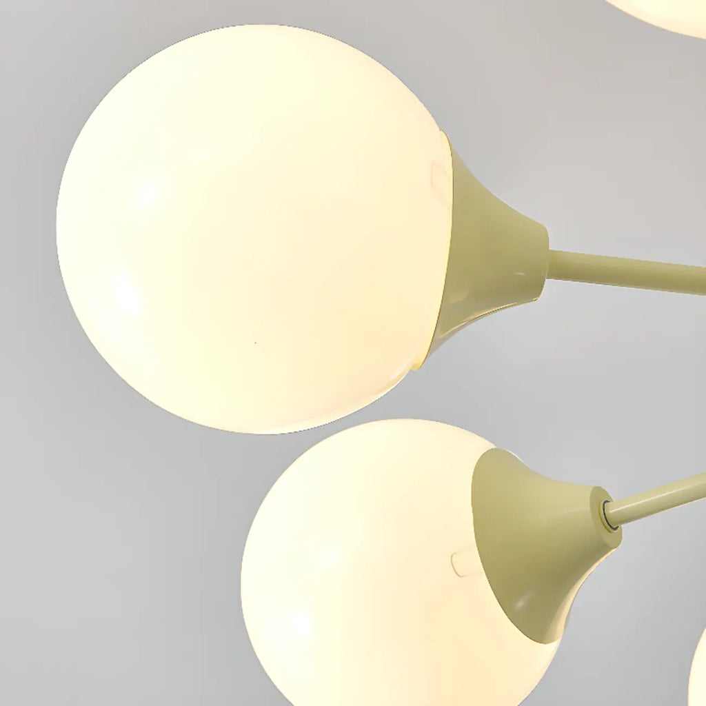 8-Light Modern Glass Globe Chandelier with Adjustable Design