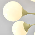 8-Light Modern Glass Globe Chandelier with Adjustable Design