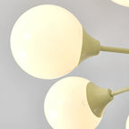8-Light Modern Glass Globe Chandelier with Adjustable Design