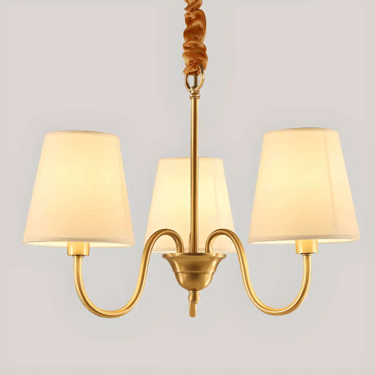 6-Light Modern Chain Fabric Chandelier for Dining Room