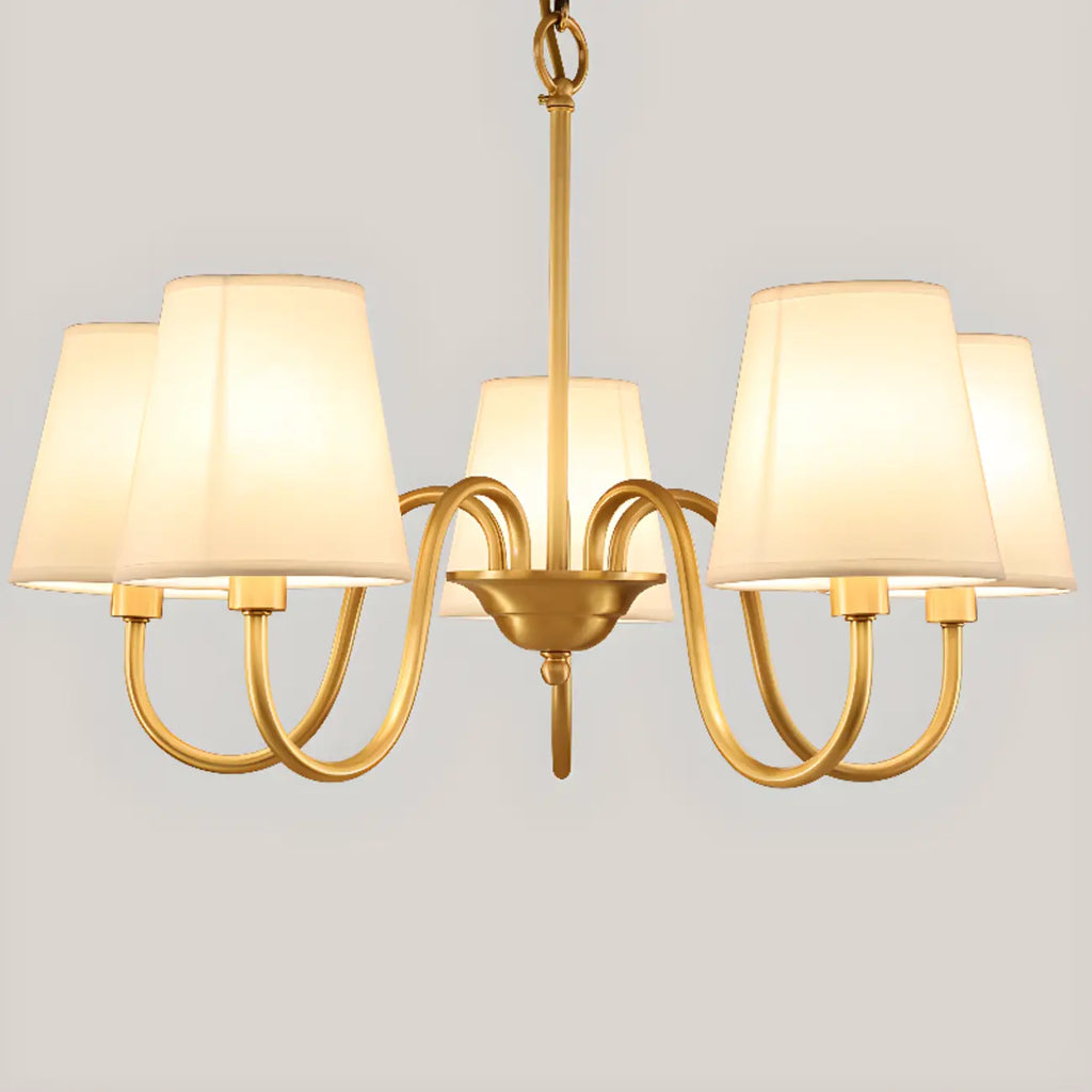6-Light Modern Chain Fabric Chandelier for Dining Room