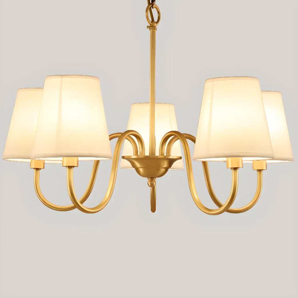 6-Light Modern Chain Fabric Chandelier for Dining Room