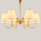 6-Light Modern Chain Fabric Chandelier for Dining Room