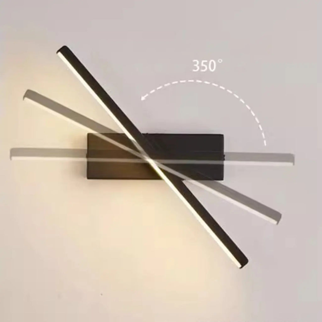 Rotatable Simple Black Linear Mini Wall Sconce Dimmable