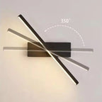 Rotatable Simple Black Linear Mini Wall Sconce Dimmable
