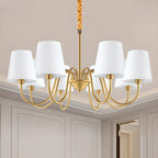 6-Light Modern Chain Fabric Chandelier for Dining Room