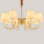 6-Light Modern Chain Fabric Chandelier for Dining Room