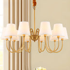 6-Light Modern Chain Fabric Chandelier for Dining Room