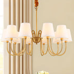 6-Light Modern Chain Fabric Chandelier for Dining Room